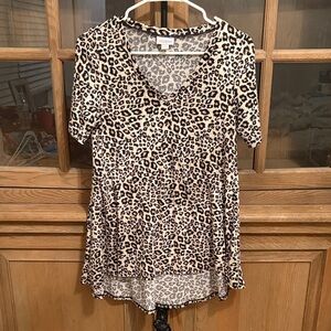 LuLaRoe Leopard Print V-Neck Blouse
